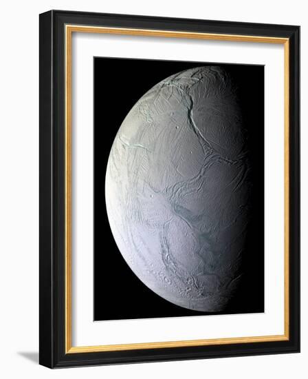 Saturn's Moon Enceladus-Stocktrek Images-Framed Photographic Print