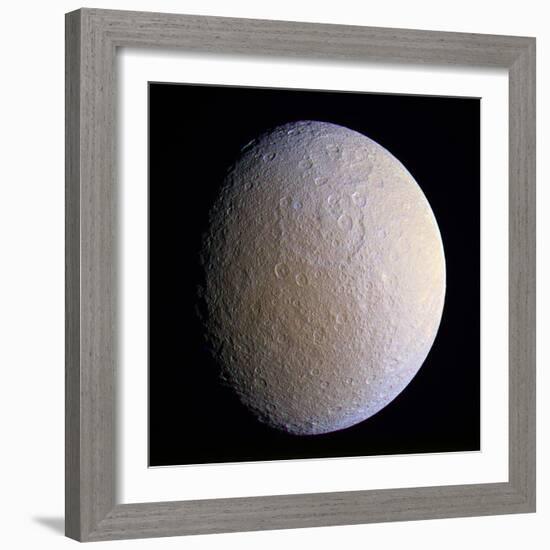 Saturn's Moon Rhea, Cassini Image-null-Framed Premium Photographic Print