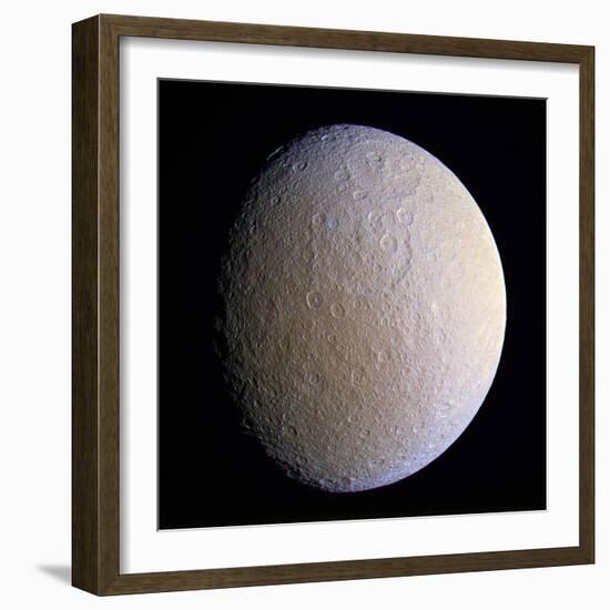 Saturn's Moon Rhea, Cassini Image-null-Framed Premium Photographic Print