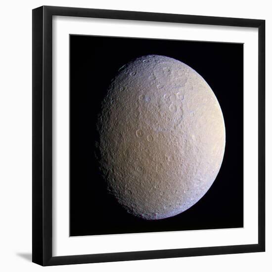 Saturn's Moon Rhea, Cassini Image-null-Framed Premium Photographic Print