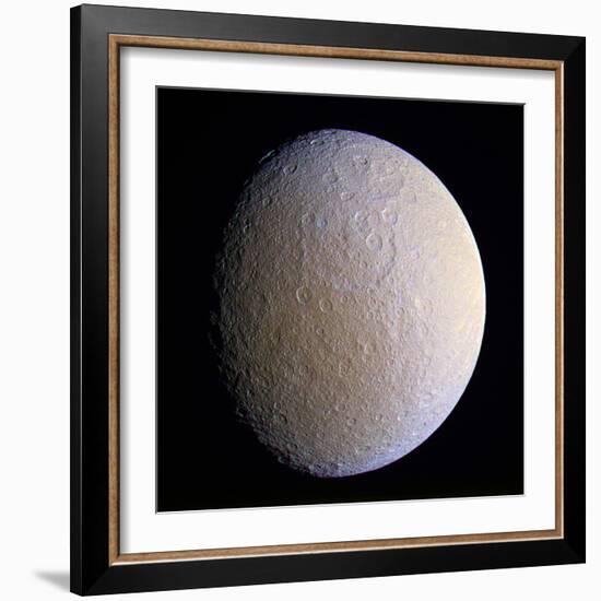 Saturn's Moon Rhea, Cassini Image-null-Framed Premium Photographic Print