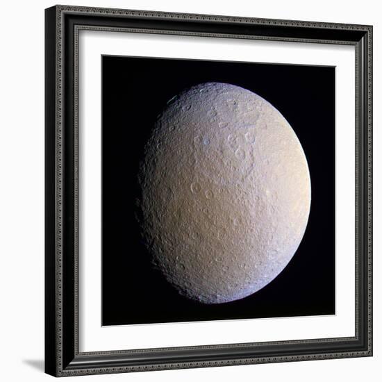Saturn's Moon Rhea, Cassini Image-null-Framed Premium Photographic Print