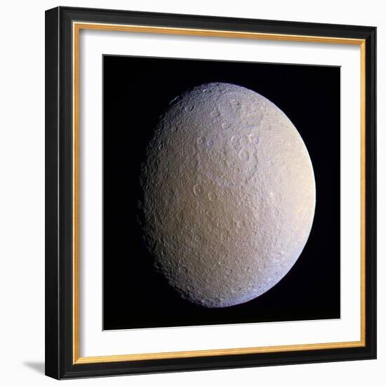 Saturn's Moon Rhea, Cassini Image-null-Framed Premium Photographic Print