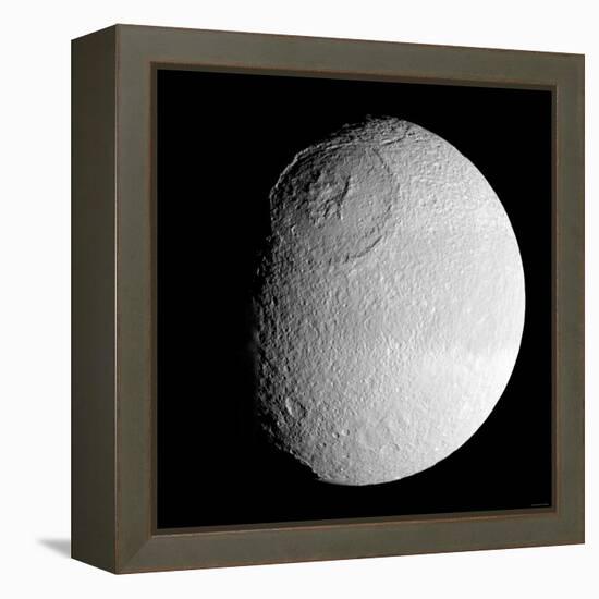 Saturn's Moon Tethys-Stocktrek Images-Framed Premier Image Canvas