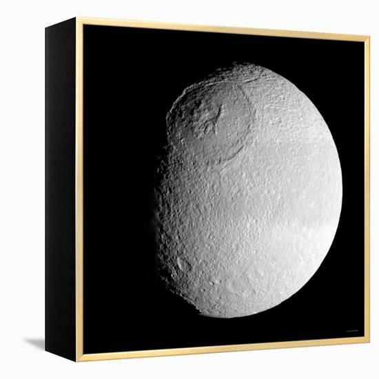 Saturn's Moon Tethys-Stocktrek Images-Framed Premier Image Canvas