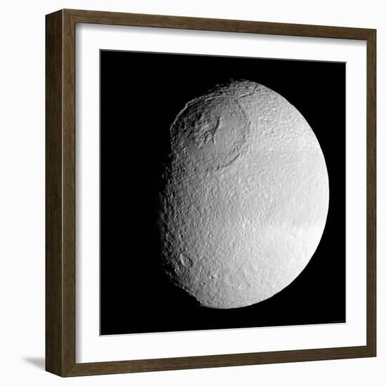 Saturn's Moon Tethys-Stocktrek Images-Framed Photographic Print