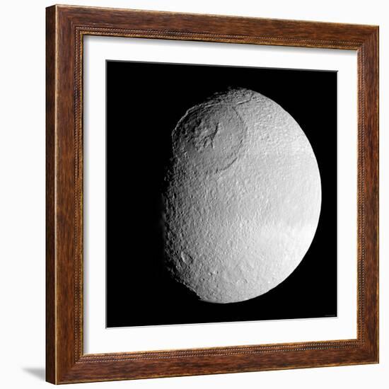 Saturn's Moon Tethys-Stocktrek Images-Framed Photographic Print