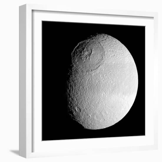 Saturn's Moon Tethys-Stocktrek Images-Framed Photographic Print