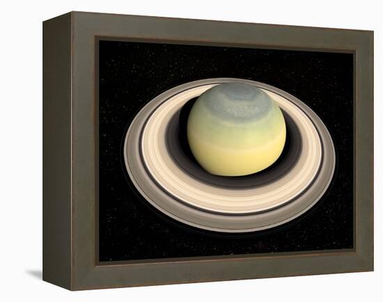 Saturn's North Pole in Winter-null-Framed Premier Image Canvas