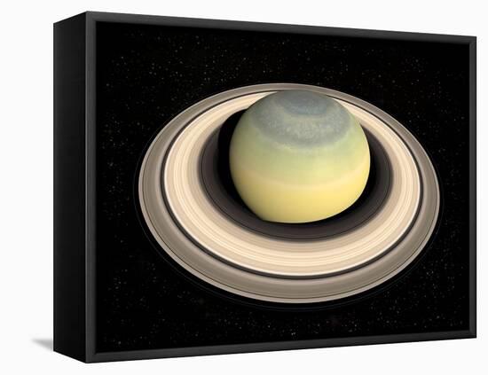 Saturn's North Pole in Winter-null-Framed Premier Image Canvas