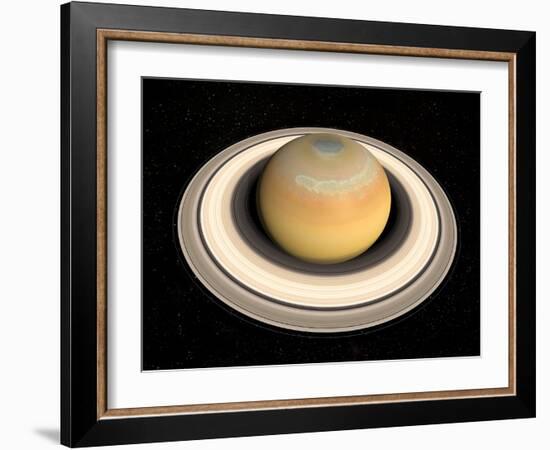 Saturn's North Pole Summer Storms-null-Framed Photographic Print