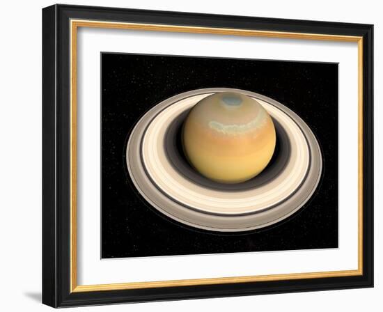 Saturn's North Pole Summer Storms-null-Framed Photographic Print