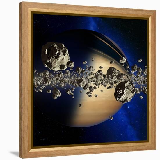 Saturn's Ring System-Detlev Van Ravenswaay-Framed Premier Image Canvas