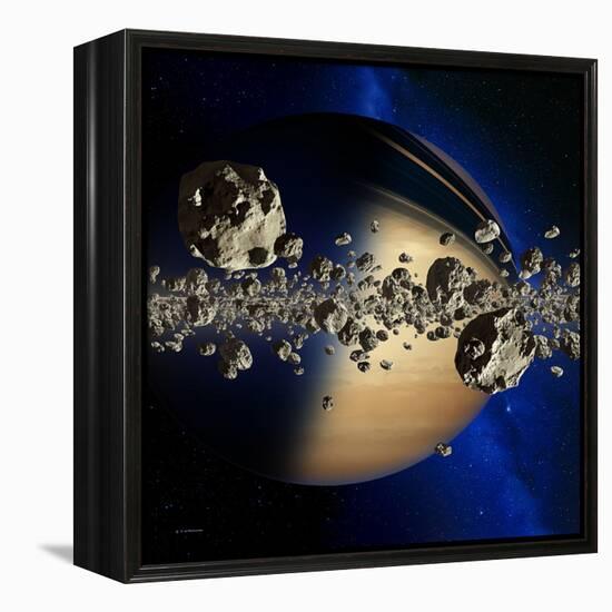 Saturn's Ring System-Detlev Van Ravenswaay-Framed Premier Image Canvas