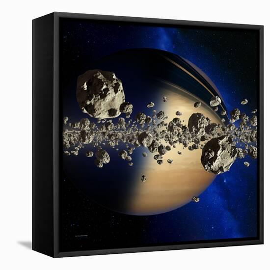 Saturn's Ring System-Detlev Van Ravenswaay-Framed Premier Image Canvas