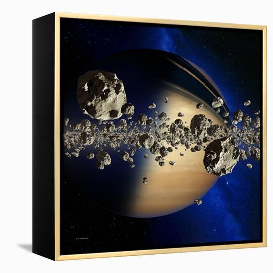 Saturn's Ring System-Detlev Van Ravenswaay-Framed Premier Image Canvas