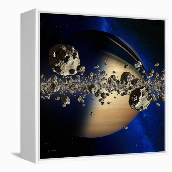 Saturn's Ring System-Detlev Van Ravenswaay-Framed Premier Image Canvas