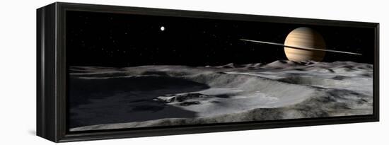 Saturn Seen from the Surface of its Moon, Rhea-Stocktrek Images-Framed Premier Image Canvas