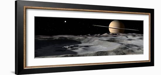 Saturn Seen from the Surface of its Moon, Rhea-Stocktrek Images-Framed Photographic Print