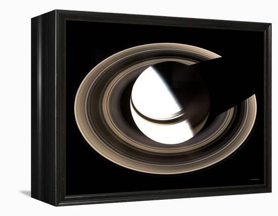 Saturn Sits Enveloped by the Full Splendor of Its Stately Rings-Stocktrek Images-Framed Premier Image Canvas