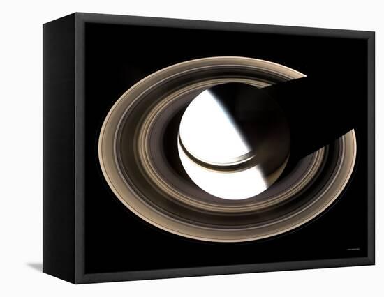 Saturn Sits Enveloped by the Full Splendor of Its Stately Rings-Stocktrek Images-Framed Premier Image Canvas