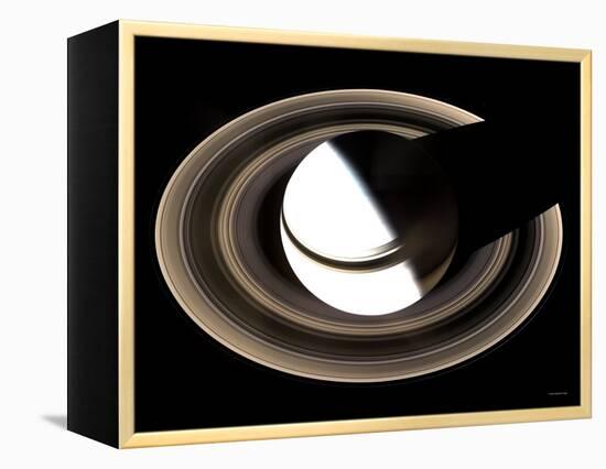 Saturn Sits Enveloped by the Full Splendor of Its Stately Rings-Stocktrek Images-Framed Premier Image Canvas