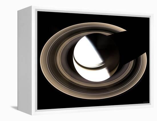 Saturn Sits Enveloped by the Full Splendor of Its Stately Rings-Stocktrek Images-Framed Premier Image Canvas