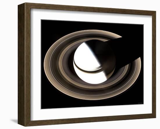 Saturn Sits Enveloped by the Full Splendor of Its Stately Rings-Stocktrek Images-Framed Photographic Print