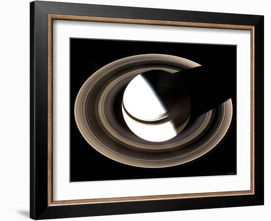 Saturn Sits Enveloped by the Full Splendor of Its Stately Rings-Stocktrek Images-Framed Photographic Print