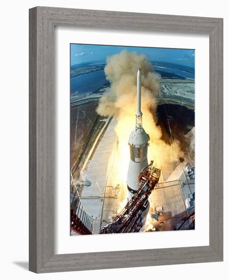 Saturn V Missile Launches the Apollo 11 Moon Mission, July 16, 1969-null-Framed Photo