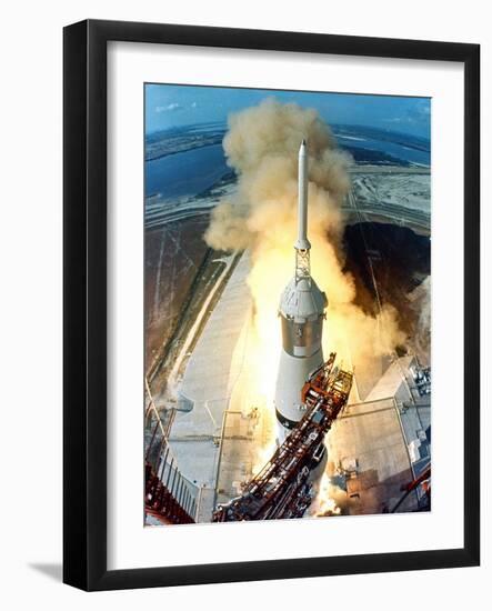 Saturn V Missile Launches the Apollo 11 Moon Mission, July 16, 1969-null-Framed Photo