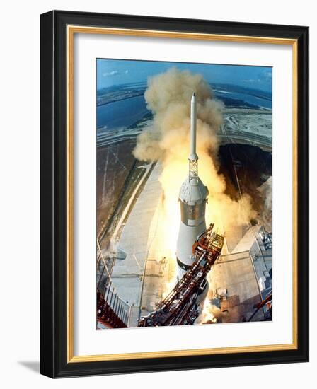 Saturn V Missile Launches the Apollo 11 Moon Mission, July 16, 1969-null-Framed Photo