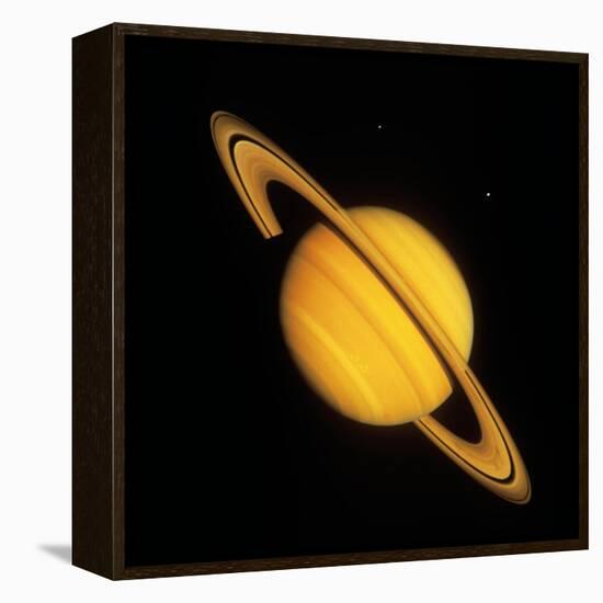 Saturn with Two Moon-null-Framed Premier Image Canvas