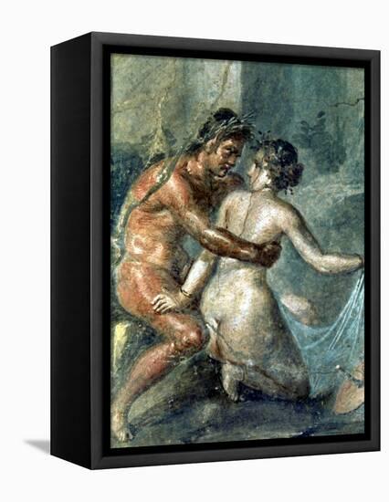 Satyr and Maenad, Detail from a Wall Painting in Pompeii, 1st Century BC-null-Framed Premier Image Canvas