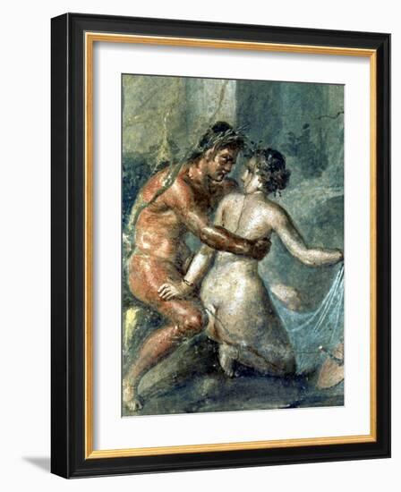 Satyr and Maenad, Detail from a Wall Painting in Pompeii, 1st Century BC-null-Framed Giclee Print