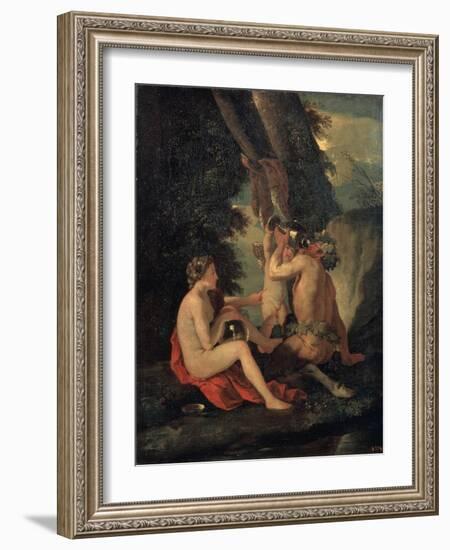 Satyr and Nymph, C.1630-Nicolas Poussin-Framed Giclee Print