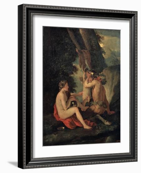 Satyr and Nymph, C.1630-Nicolas Poussin-Framed Giclee Print