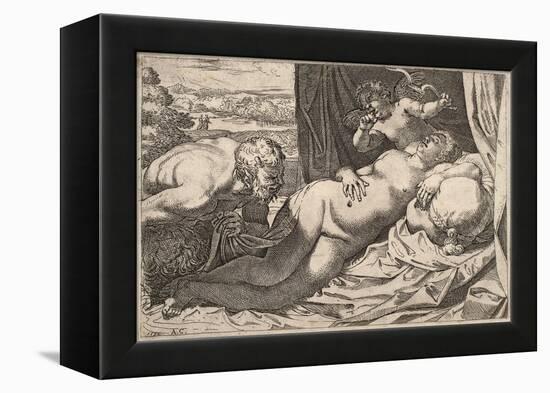 Satyr and Nymph-Agostino Carracci-Framed Premier Image Canvas
