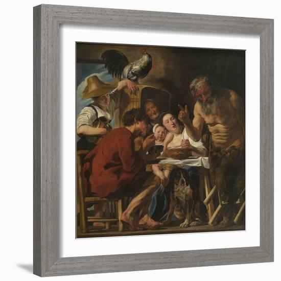 Satyr and Peasant Family-Jacob Jordaens-Framed Giclee Print