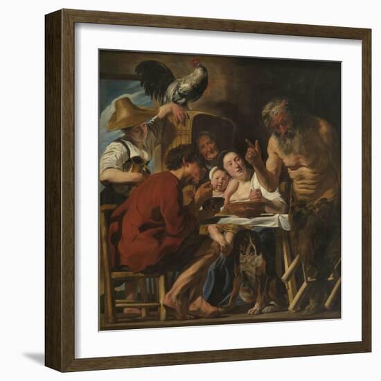 Satyr and Peasant Family-Jacob Jordaens-Framed Giclee Print