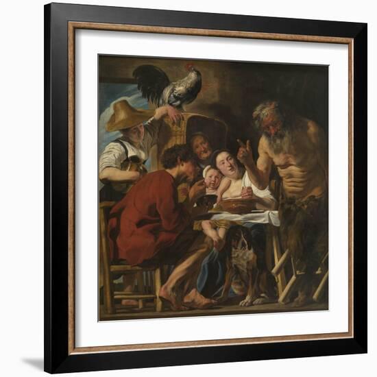 Satyr and Peasant Family-Jacob Jordaens-Framed Giclee Print