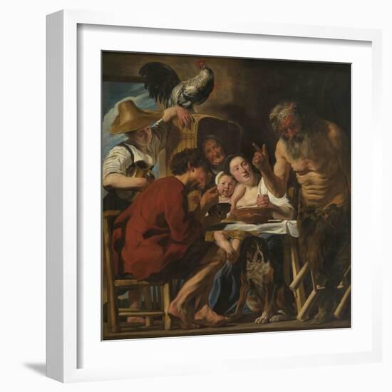 Satyr and Peasant Family-Jacob Jordaens-Framed Giclee Print