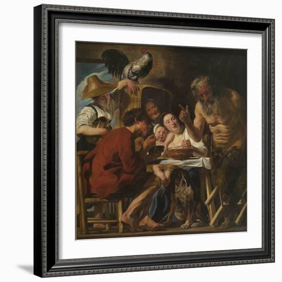 Satyr and Peasant Family-Jacob Jordaens-Framed Giclee Print