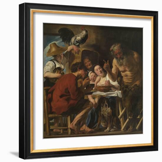 Satyr and Peasant Family-Jacob Jordaens-Framed Giclee Print