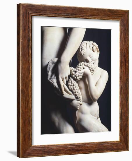 Satyr, Detail from Marble Statue Dedicated to Bacchus, 1496-1497-null-Framed Giclee Print