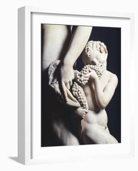 Satyr, Detail from Marble Statue Dedicated to Bacchus, 1496-1497-null-Framed Giclee Print