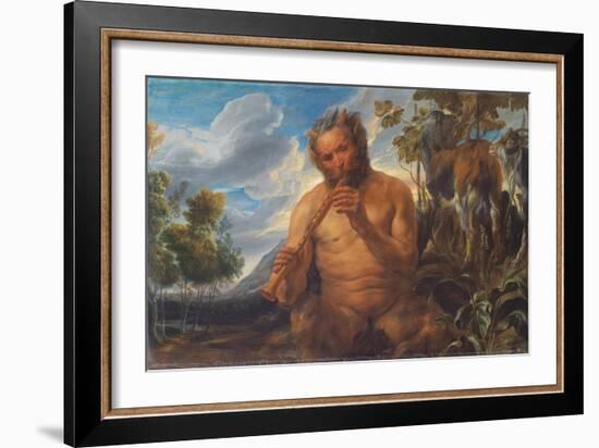 Satyr Playing the Pipe (Jupiter's Childhoo), Ca 1639-Jacob Jordaens-Framed Giclee Print