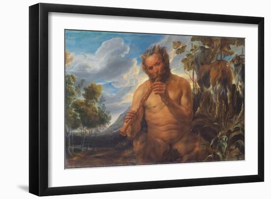 Satyr Playing the Pipe (Jupiter's Childhoo), Ca 1639-Jacob Jordaens-Framed Giclee Print