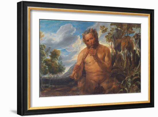 Satyr Playing the Pipe (Jupiter's Childhoo), Ca 1639-Jacob Jordaens-Framed Giclee Print