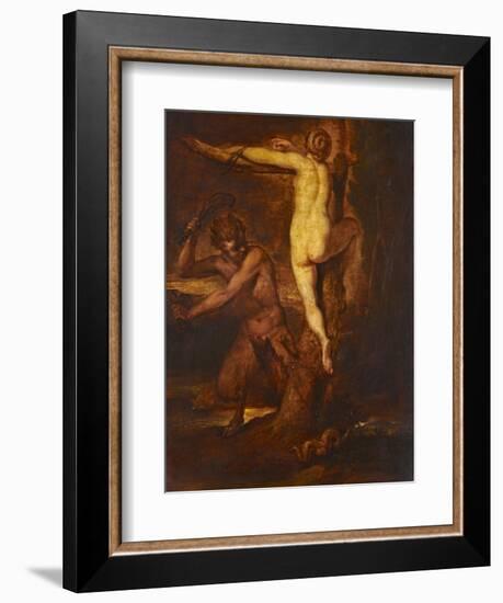 Satyr Slaying Snake, 19th Century-Peter Paul Rubens-Framed Giclee Print